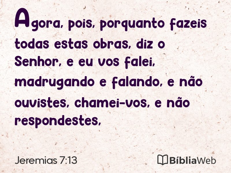 Jeremias 7:13 em imagem para compartilhar