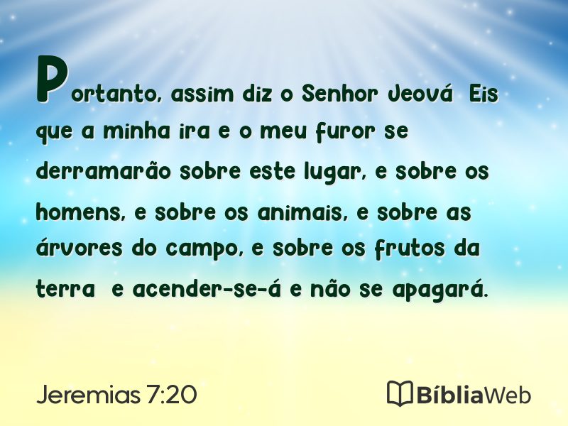 Jeremias 7:20 em imagem para compartilhar