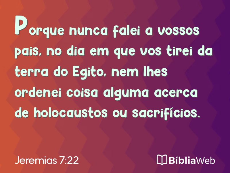 Jeremias 7:22 em imagem para compartilhar