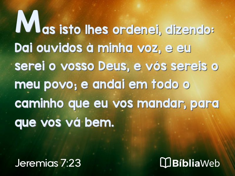 Jeremias 7:23 em imagem para compartilhar