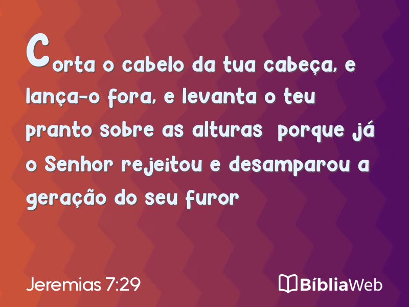 Jeremias 7:29 em imagem para compartilhar