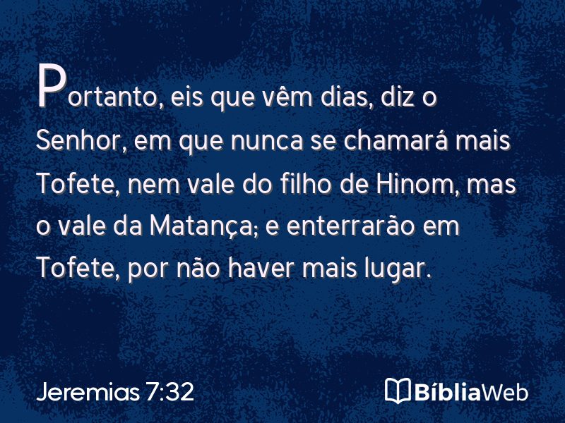 Jeremias 7:32 em imagem para compartilhar