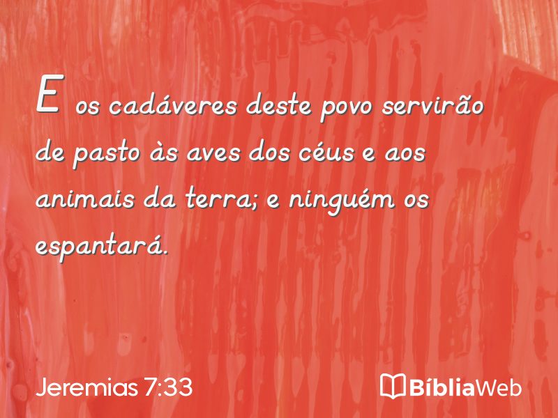 Jeremias 7:33 em imagem para compartilhar