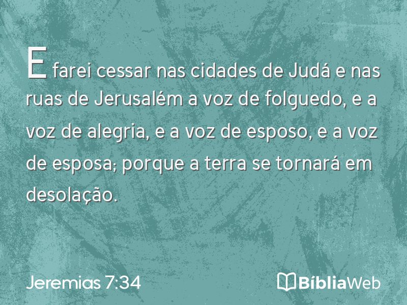 Jeremias 7:34 em imagem para compartilhar