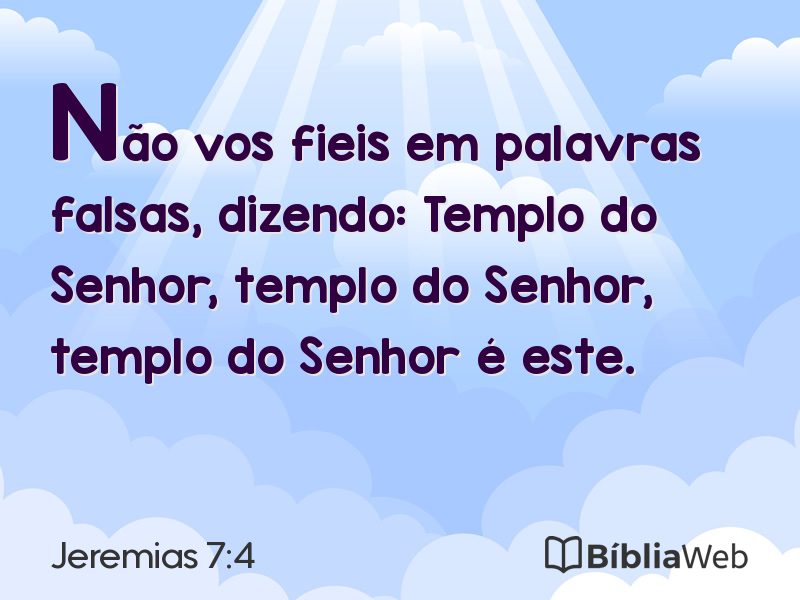 Jeremias 7:4 em imagem para compartilhar