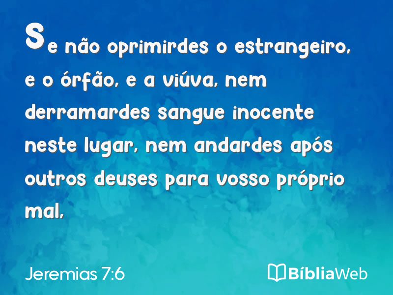 Jeremias 7:6 em imagem para compartilhar