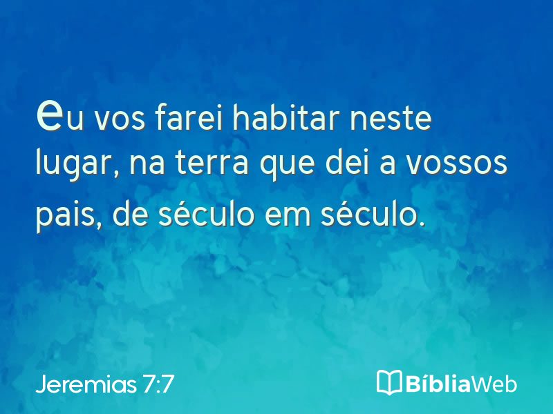 Jeremias 7:7 em imagem para compartilhar