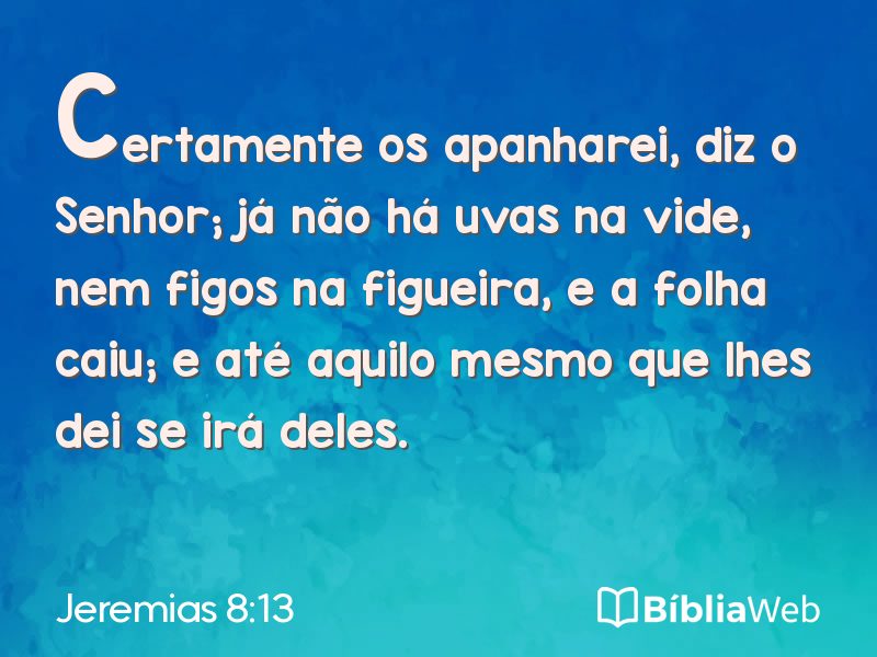 Jeremias 8:13 em imagem para compartilhar