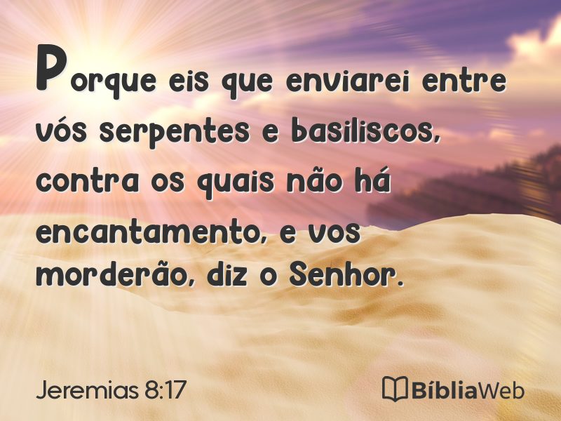 Jeremias 8:17 em imagem para compartilhar