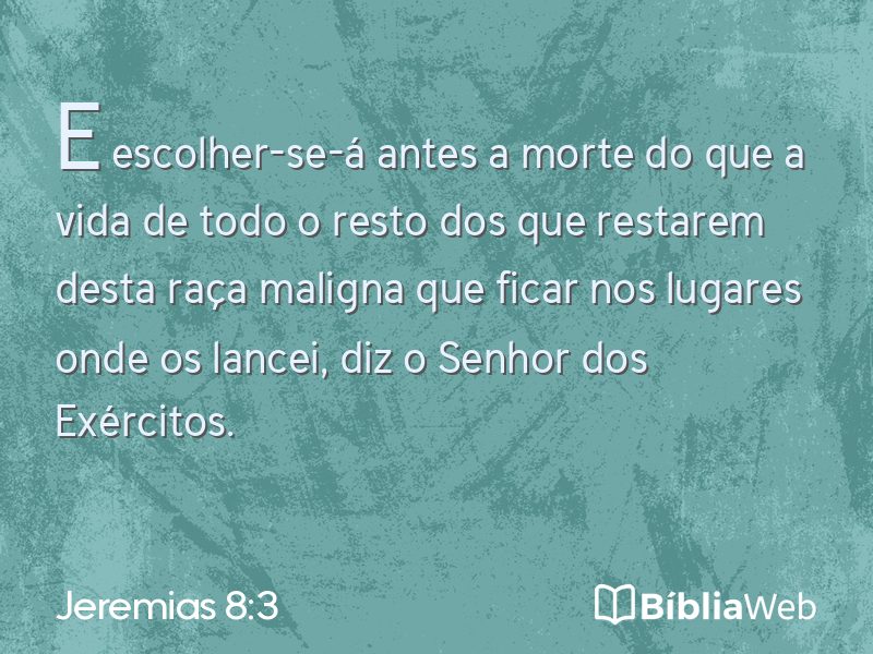 Jeremias 8:3 em imagem para compartilhar
