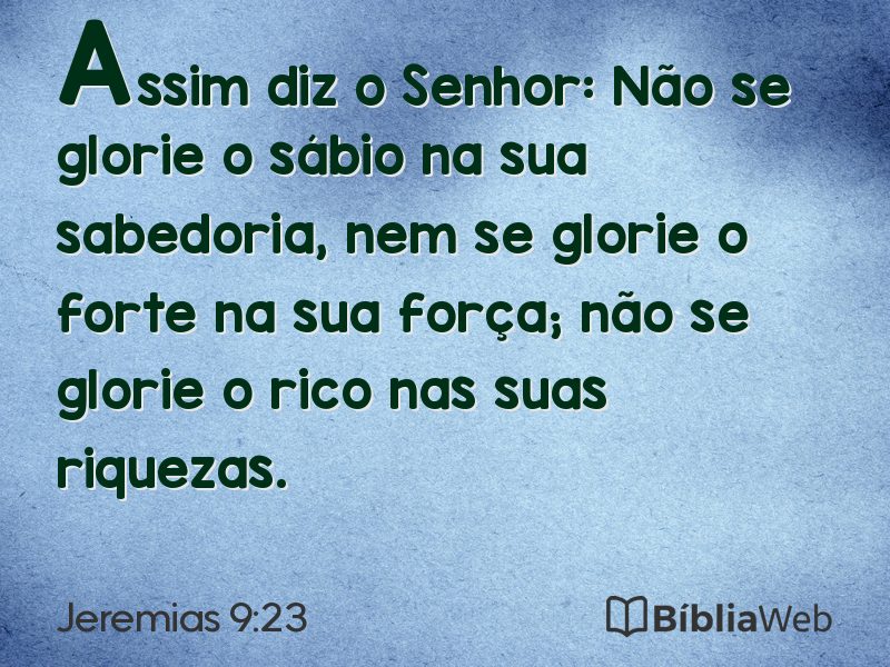 Jeremias 9:23 em imagem para compartilhar