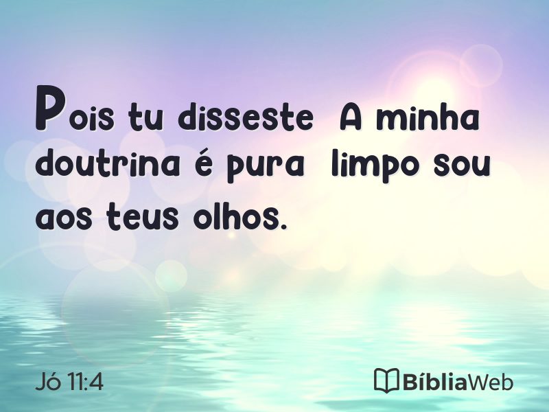Jó 11:4 em imagem para compartilhar
