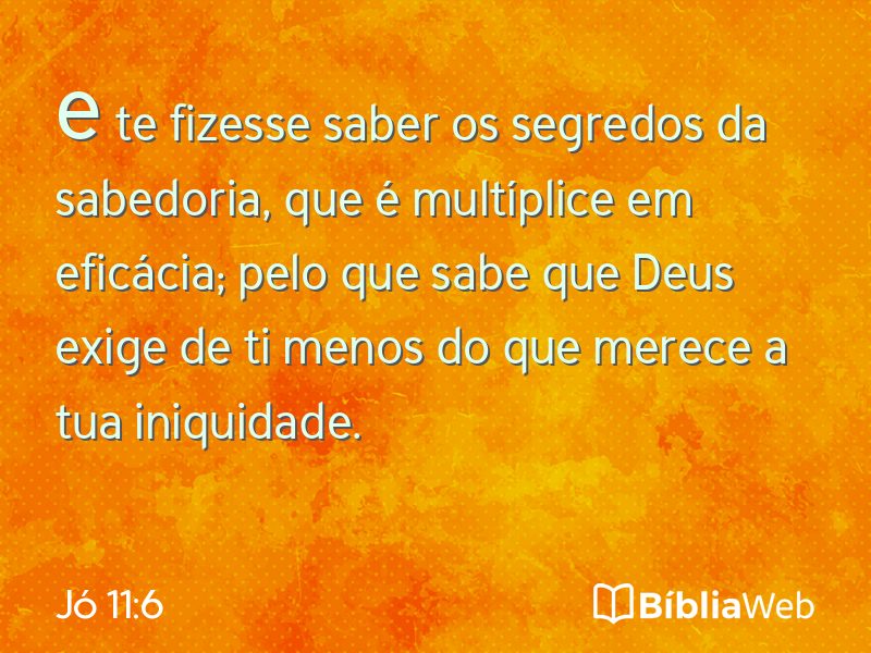 Jó 11:6 em imagem para compartilhar