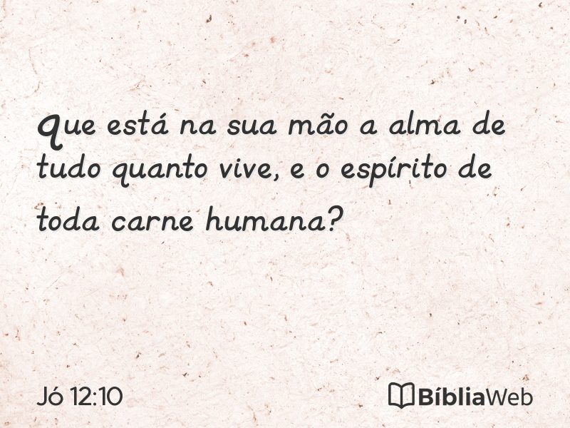 Jó 12:10 em imagem para compartilhar