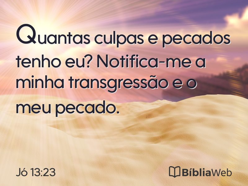 Jó 13:23 em imagem para compartilhar