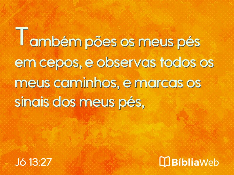 Jó 13:27 em imagem para compartilhar