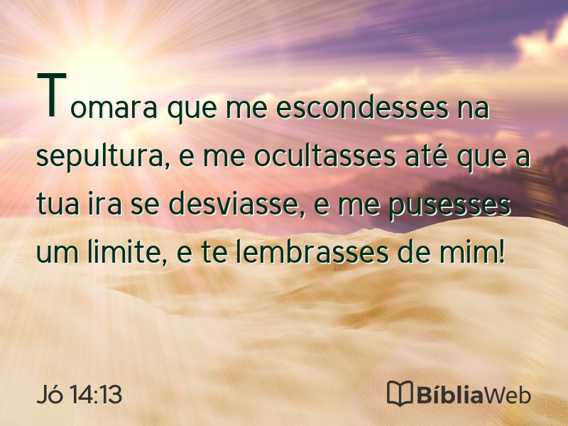 Jó 14:13 em imagem para compartilhar