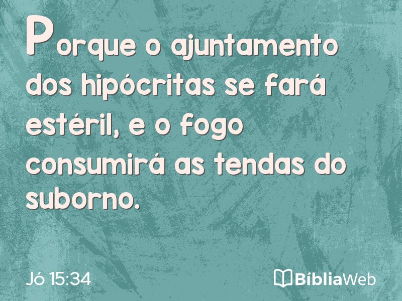 Jó 15:34 em imagem para compartilhar