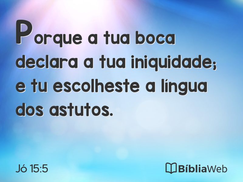 Jó 15:5 em imagem para compartilhar