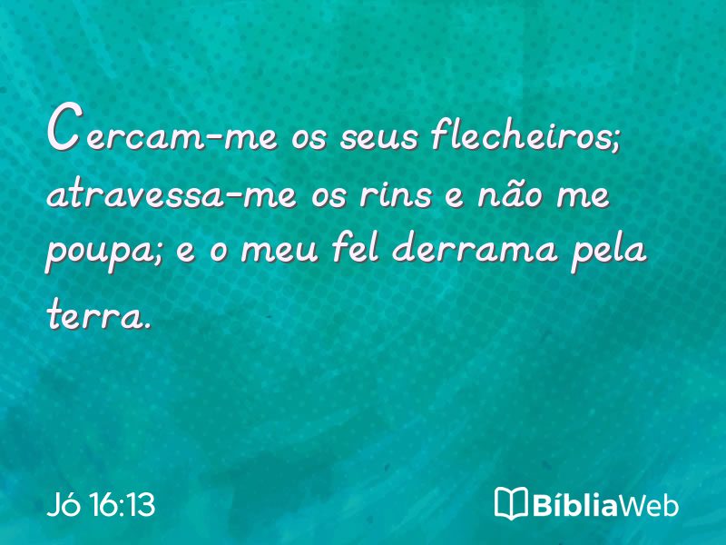 Jó 16:13 em imagem para compartilhar