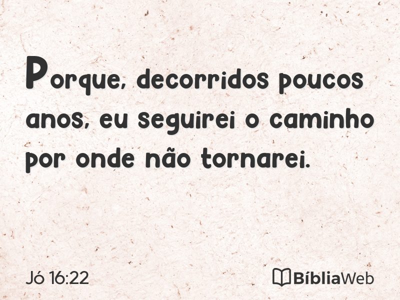 Jó 16:22 em imagem para compartilhar
