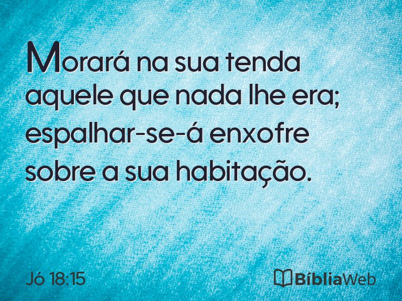 Jó 18:15 em imagem para compartilhar