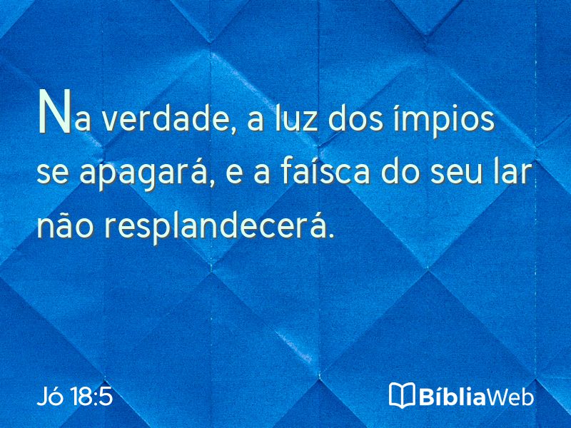 Jó 18:5 em imagem para compartilhar