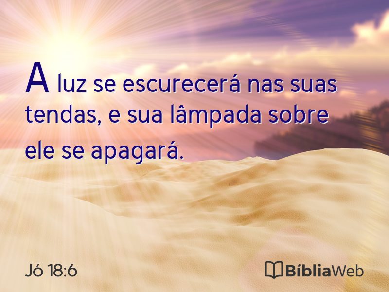 Jó 18:6 em imagem para compartilhar