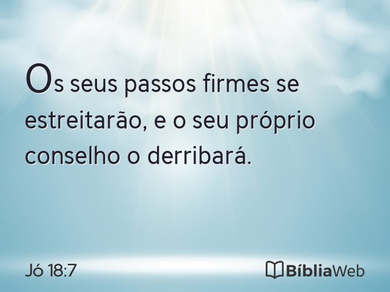 Jó 18:7 em imagem para compartilhar