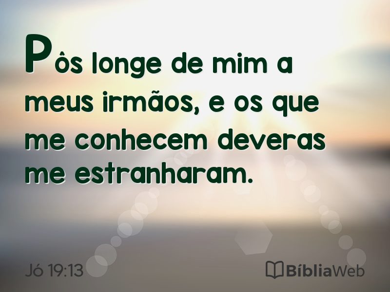 Jó 19:13 em imagem para compartilhar