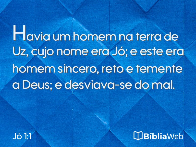 Jó 1:1 em imagem para compartilhar