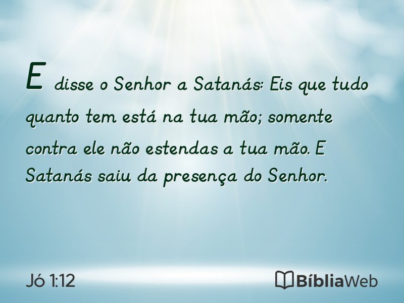 Jó 1:12 em imagem para compartilhar