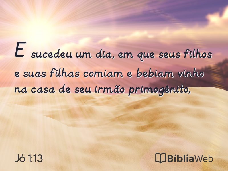 Jó 1:13 em imagem para compartilhar
