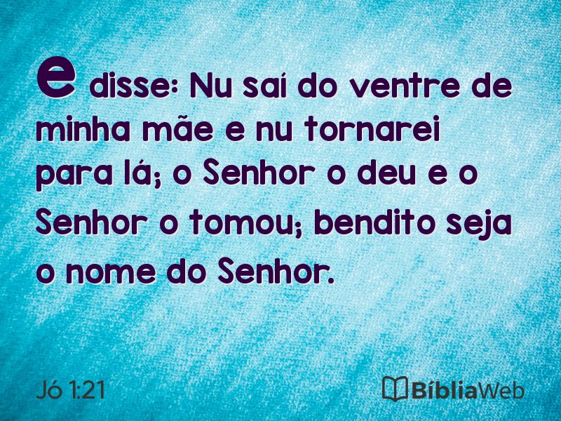 Jó 1:21 em imagem para compartilhar