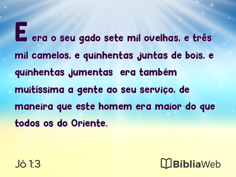Jó 1:3 em imagem para compartilhar