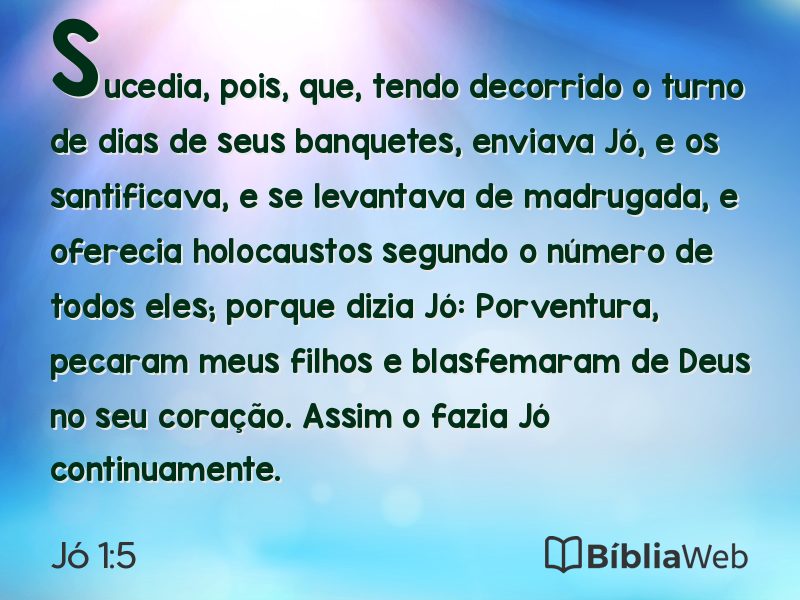 Jó 1:5 em imagem para compartilhar