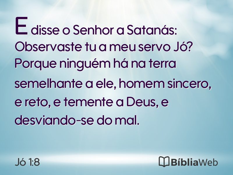 Jó 1:8 em imagem para compartilhar