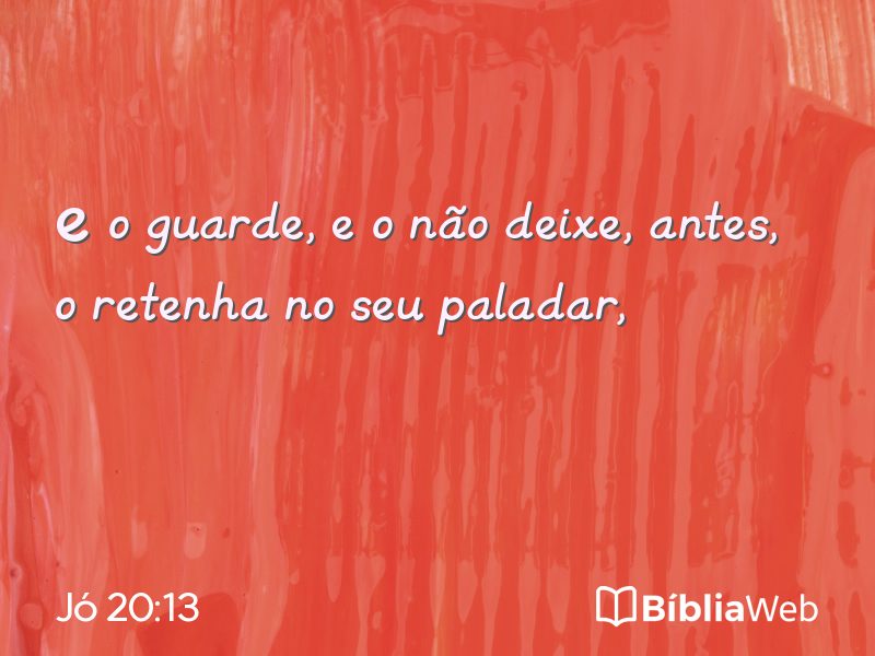 Jó 20:13 em imagem para compartilhar