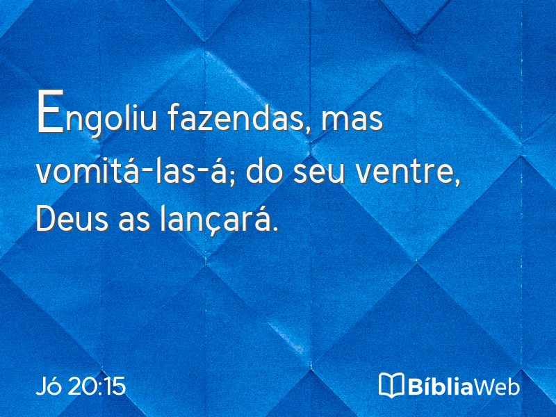 Jó 20:15 em imagem para compartilhar
