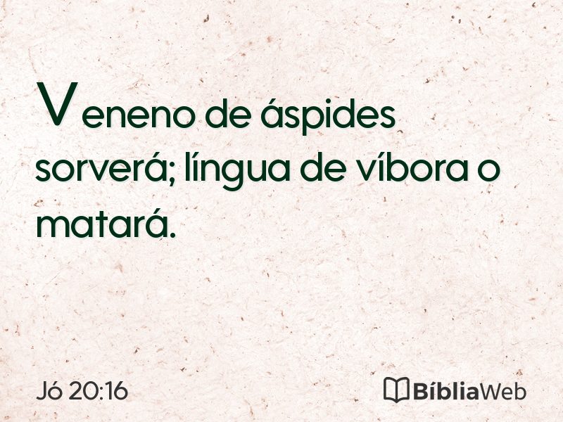 Jó 20:16 em imagem para compartilhar