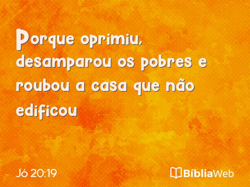 Jó 20:19 em imagem para compartilhar