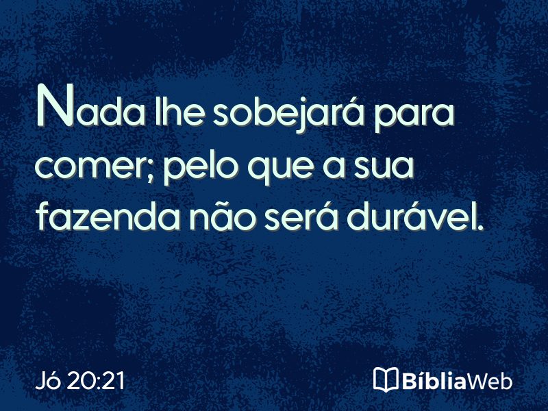 Jó 20:21 em imagem para compartilhar