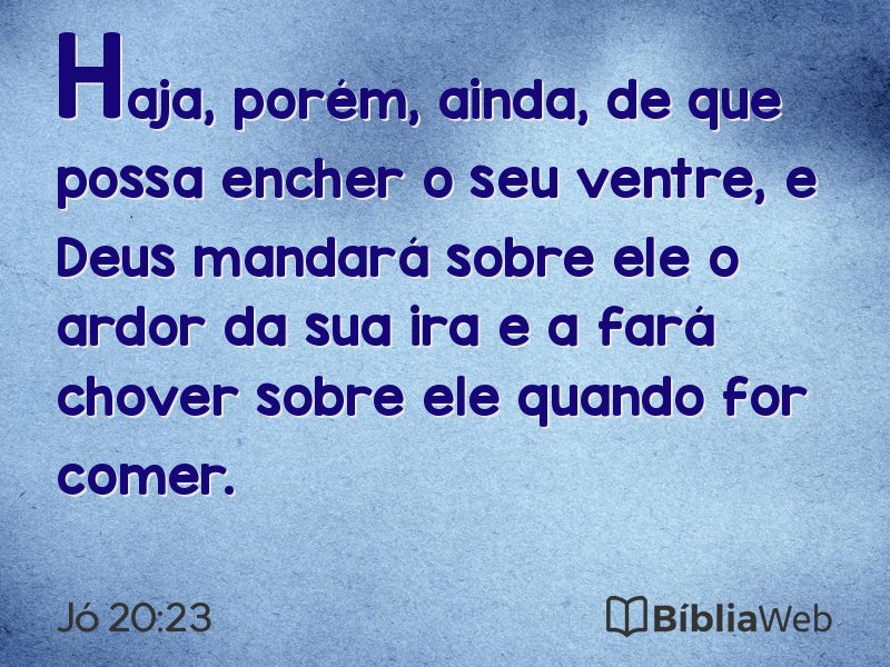 Jó 20:23 em imagem para compartilhar