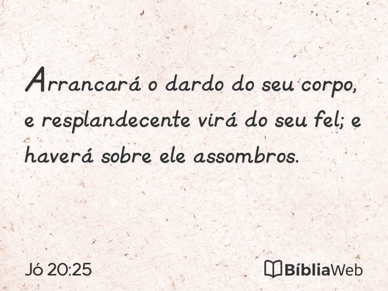 Jó 20:25 em imagem para compartilhar