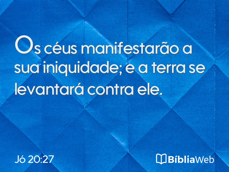 Jó 20:27 em imagem para compartilhar