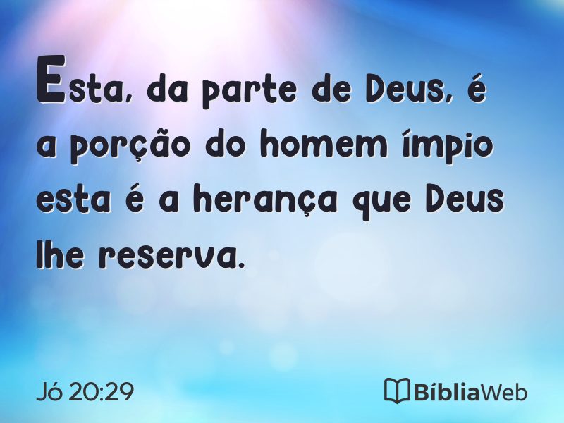 Jó 20:29 em imagem para compartilhar
