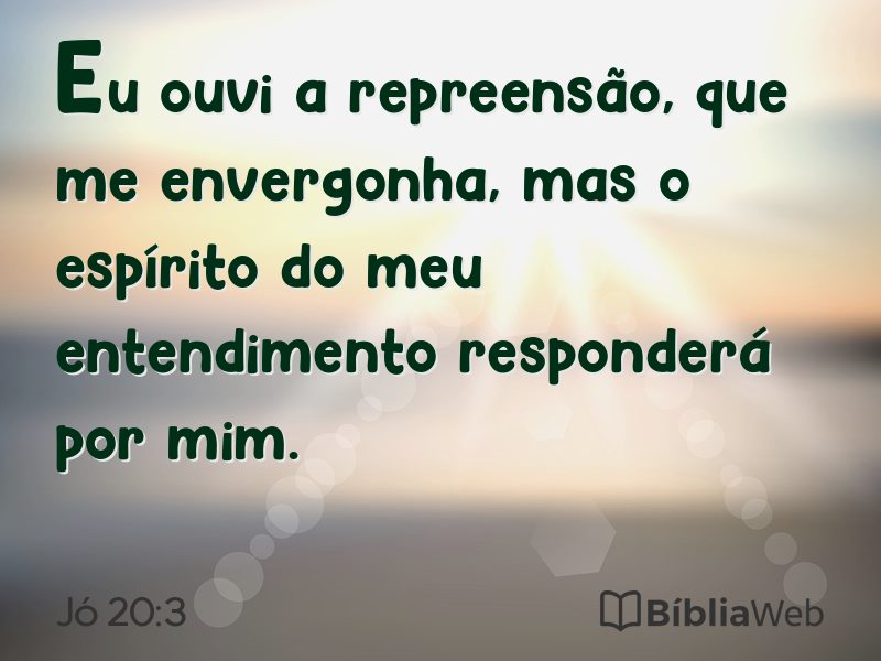 Jó 20:3 em imagem para compartilhar