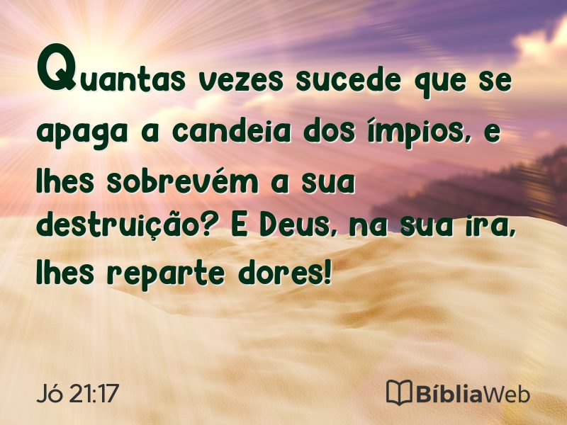Jó 21:17 em imagem para compartilhar