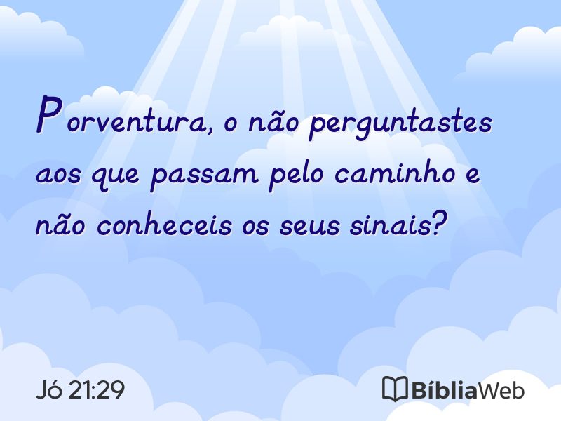 Jó 21:29 em imagem para compartilhar