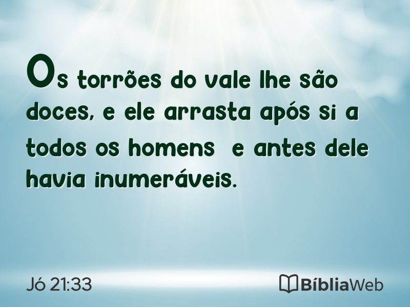 Jó 21:33 em imagem para compartilhar